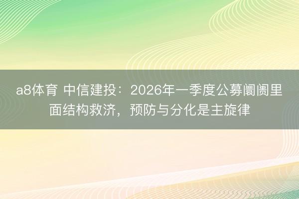a8体育 中信建投：2026年一季度公募阛阓里面结构救济，预防与分化是主旋律